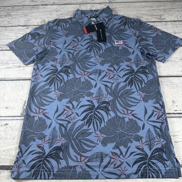 Travis Mathew Other - Travis Mathew Red Letter Day Polo Mens SIZE S Navy Print 1MAA425 NEW WITH TAGS